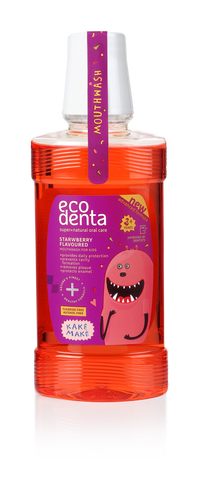 Ecodenta “KAKĖ MAKĖ” Jarðaberja munnskol fyrir börn 3+ ára