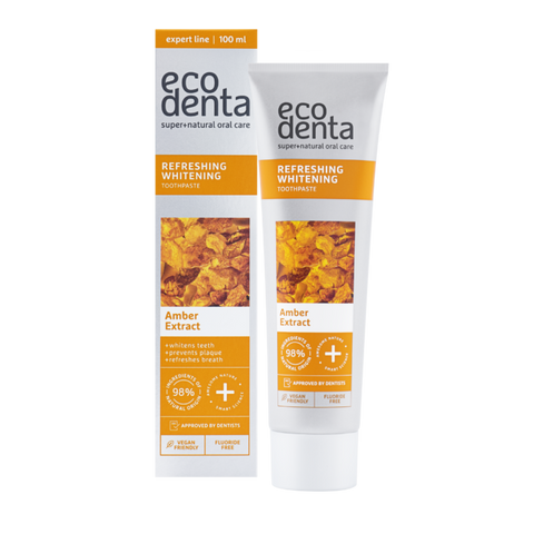🟡 ECODENTA hvíttunar tannkrem með Amber extract