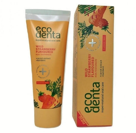 🍓Ecodenta Wild Strawberry barnatannkrem  án flúors75ml