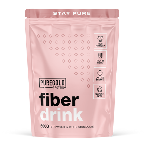 Trefjar + Prótein 500g Strawberry White Chocolate