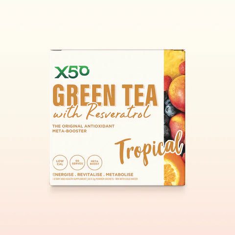 X50 Grænt Te + Resveratrol - Tropical 60 skammtar