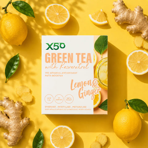 🍋 Grænt tea + Resveratol Lemon/Ginger 30. skammtar