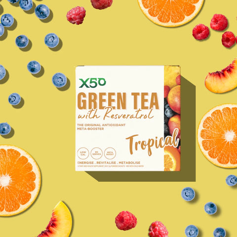 X50 Grænt Te + Resveratrol - Tropical 60 skammtar